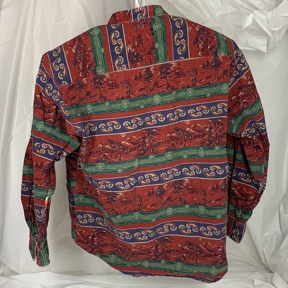 Men’s Pendleton Multicolor Paisley Outdoor Print Button Long Sleeve Shirt Size L - Picture 12 of 15